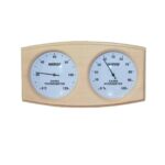 Harvia Extra Precise Wooden Thermometer/Hygrometer with Logo