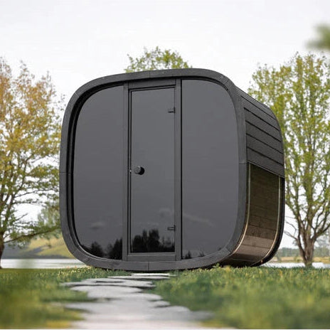 Leil Black Cube Classic 4-Person Outdoor Sauna - Image 6