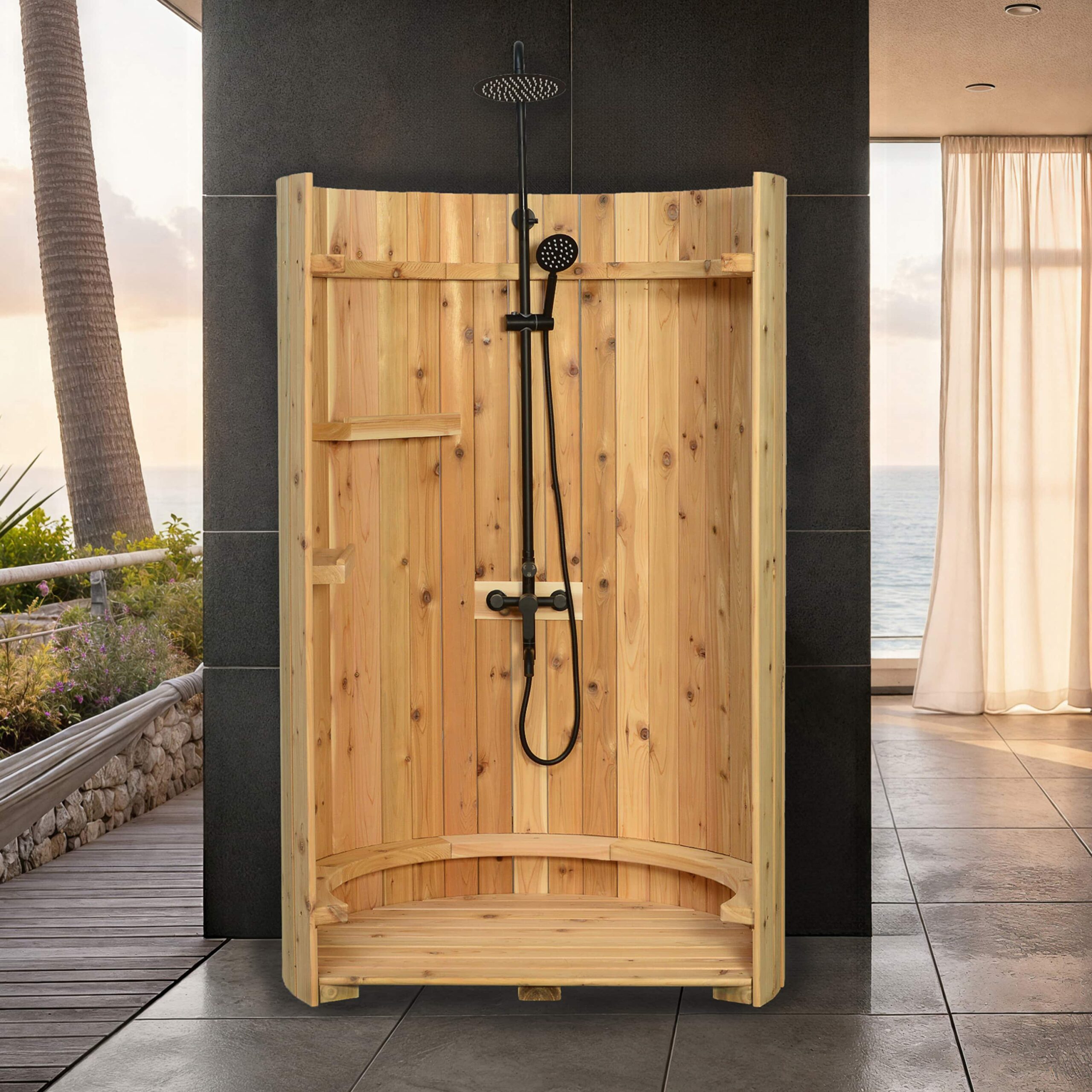 Rinse Crescent Floor Shower Onyx With Floor - Image 4