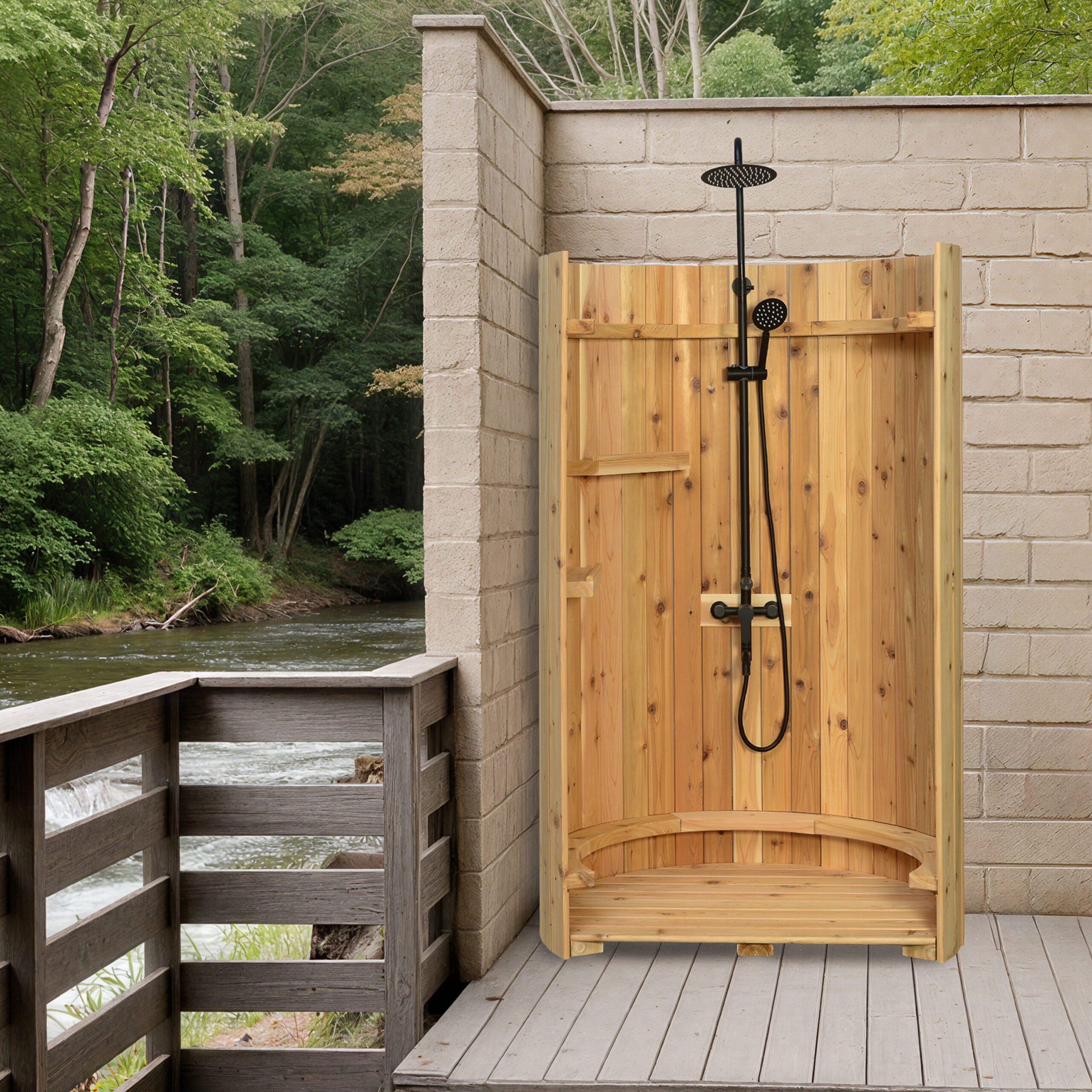 Rinse Crescent Floor Shower Onyx With Floor - Image 5