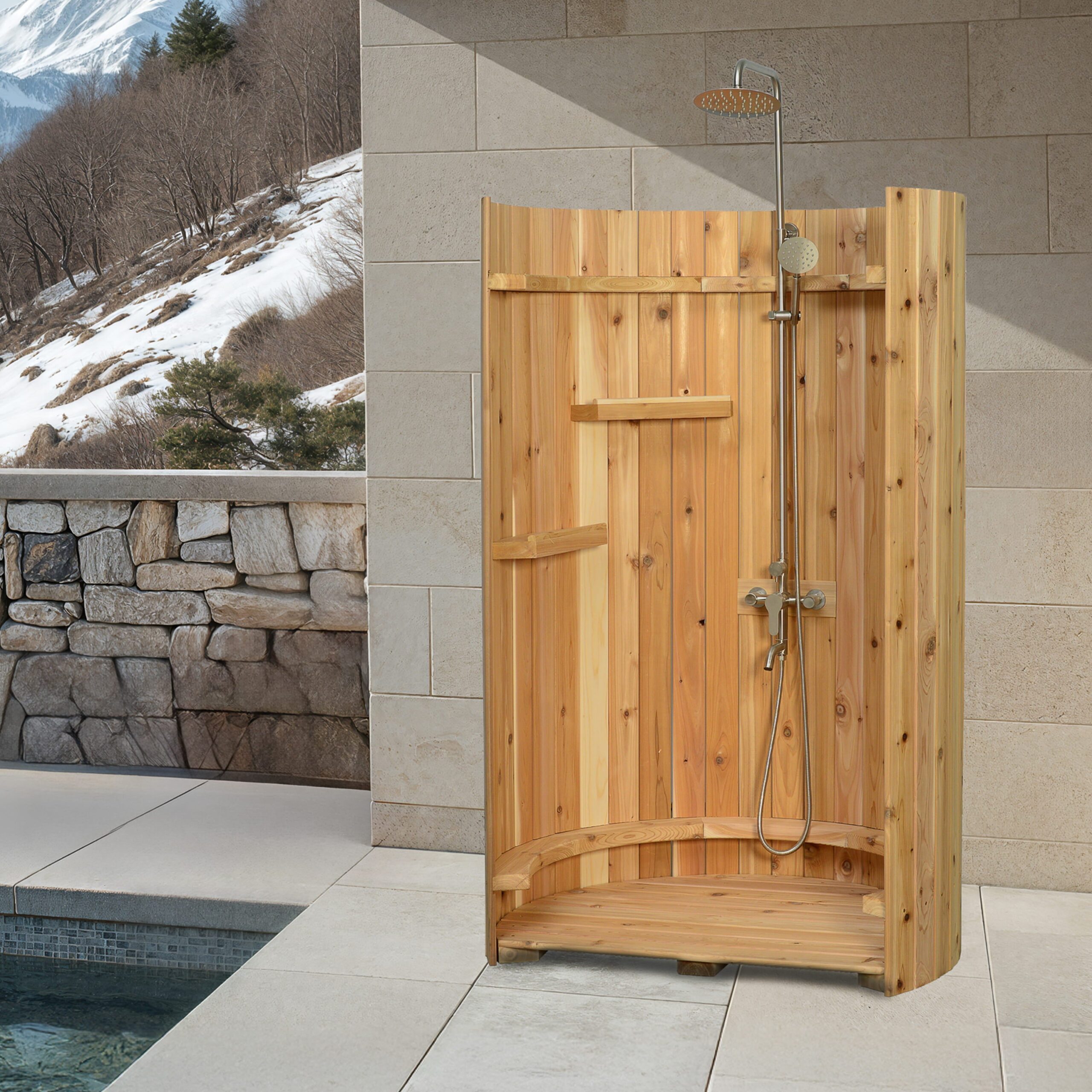 Rinse Crescent Floor Shower Polished With Floor - Image 2