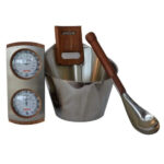 Harvia Deluxe Accessories Kit - Stainless Steel (Bucket, Ladle, and Thermometer)