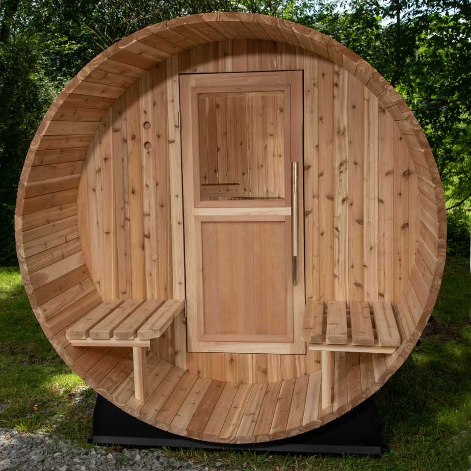 Almost Heaven Fairmont 4-Person Canopy Barrel Sauna, 6x5+2 ft. – 2 ft. Porch - Image 5