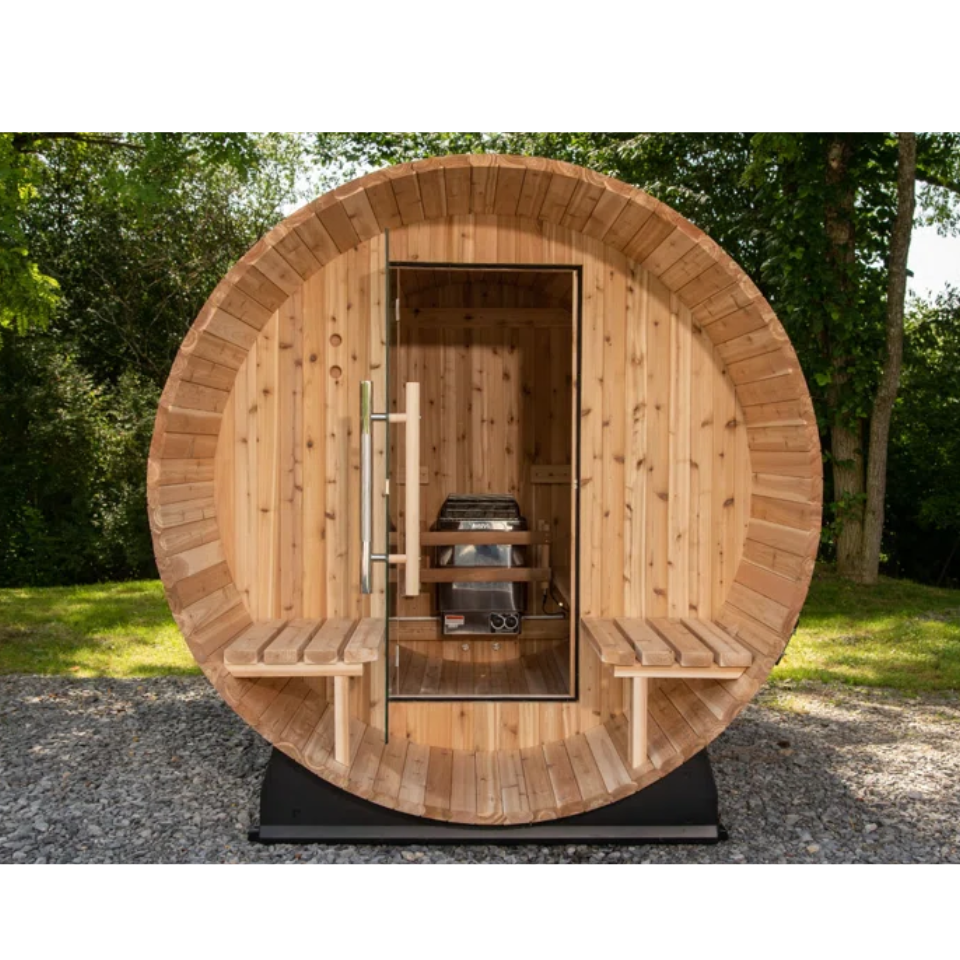 Almost Heaven Fairmont 4-Person Canopy Barrel Sauna, 6x5+2 ft. – 2 ft. Porch - Image 4