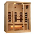 Golden Designs 3-Person Full-Spectrum Infrared Sauna w/ Himalayan Salt Bar