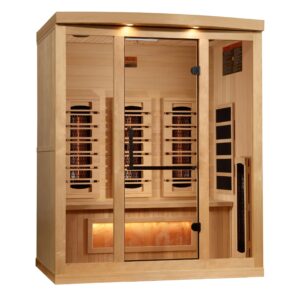 Golden Designs 3-Person Full-Spectrum Infrared Sauna w/ Himalayan Salt Bar