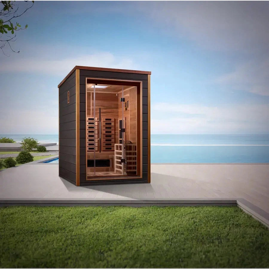 Golden Designs Nora 2-Person Outdoor Hybrid Sauna (PureTech™ Full Spectrum Infrared & Harvia SWS60) - Image 4
