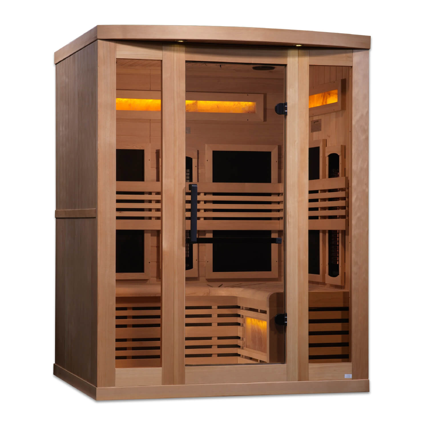 Golden Designs 3-Person Full Spectrum PureTech™ Near Zero EMF FAR Infrared Sauna with Himalayan Salt Bar - Image 3