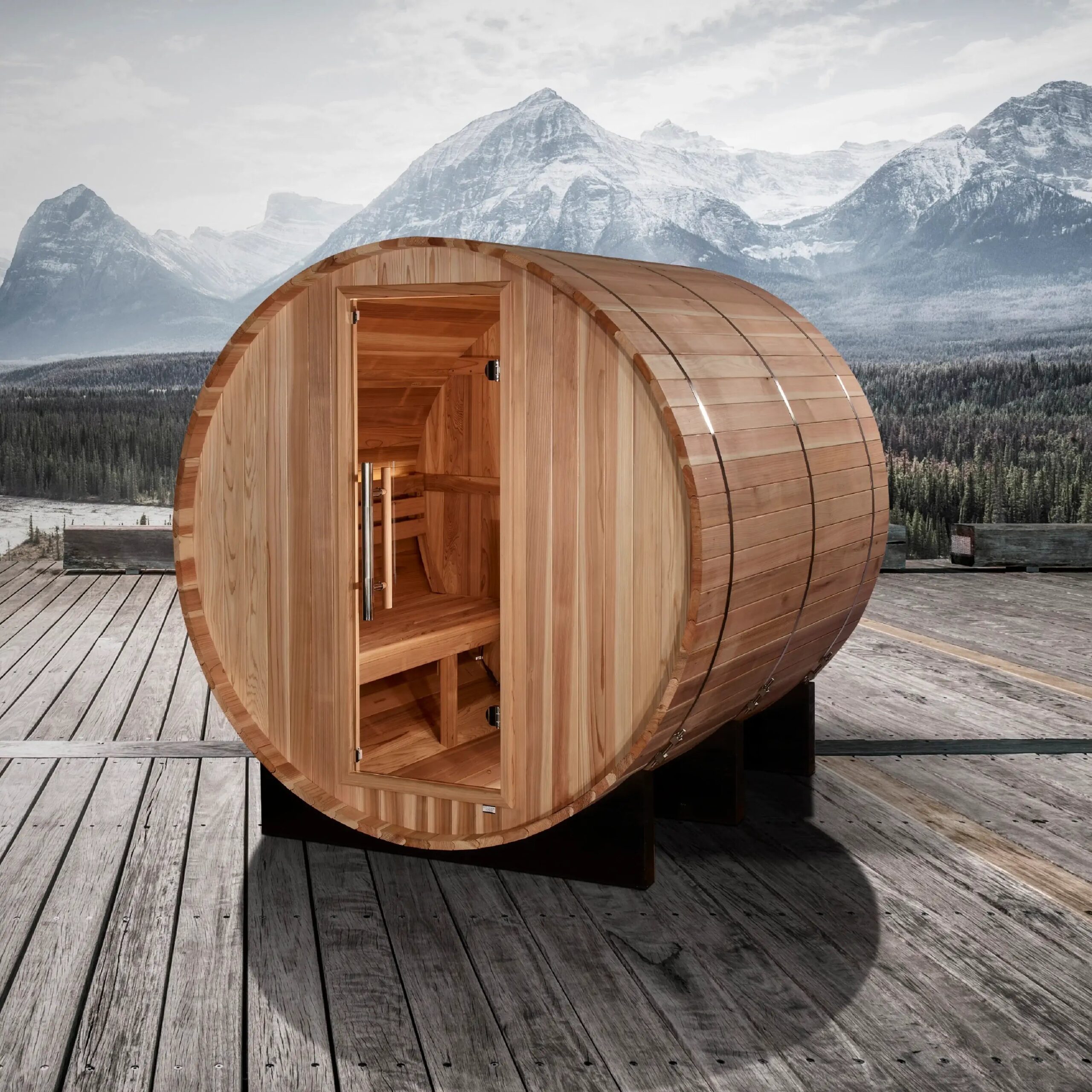 Golden Designs Arosa 4-Person Barrel Sauna - Image 5