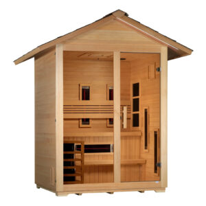 Golden Designs Carinthia 3-Person Outdoor Hybrid Sauna (PureTech™ Full Spectrum Infrared & Harvia SWS80)
