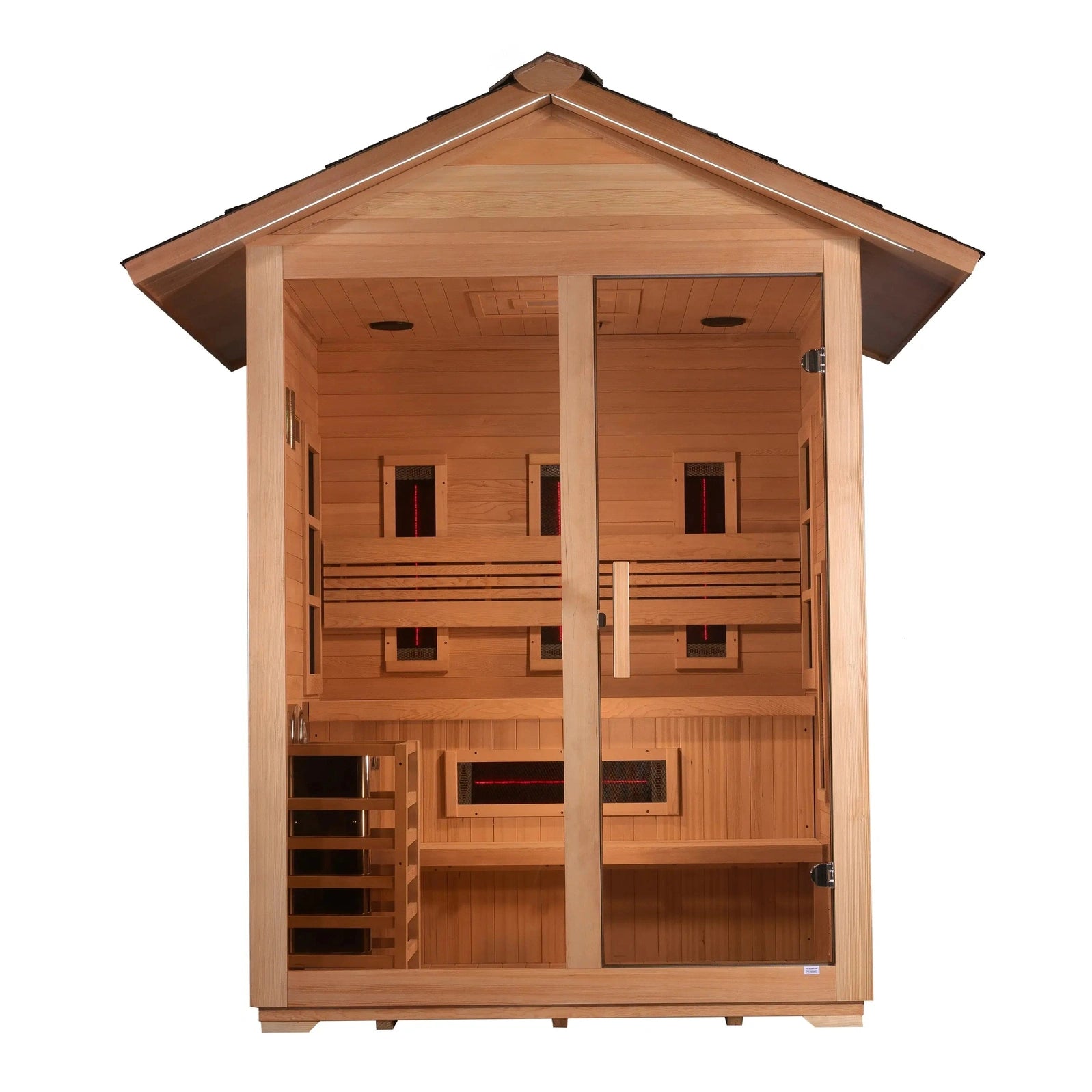 Golden Designs Carinthia 3-Person Outdoor Hybrid Sauna (PureTech™ Full Spectrum Infrared & Harvia SWS80) - Image 3
