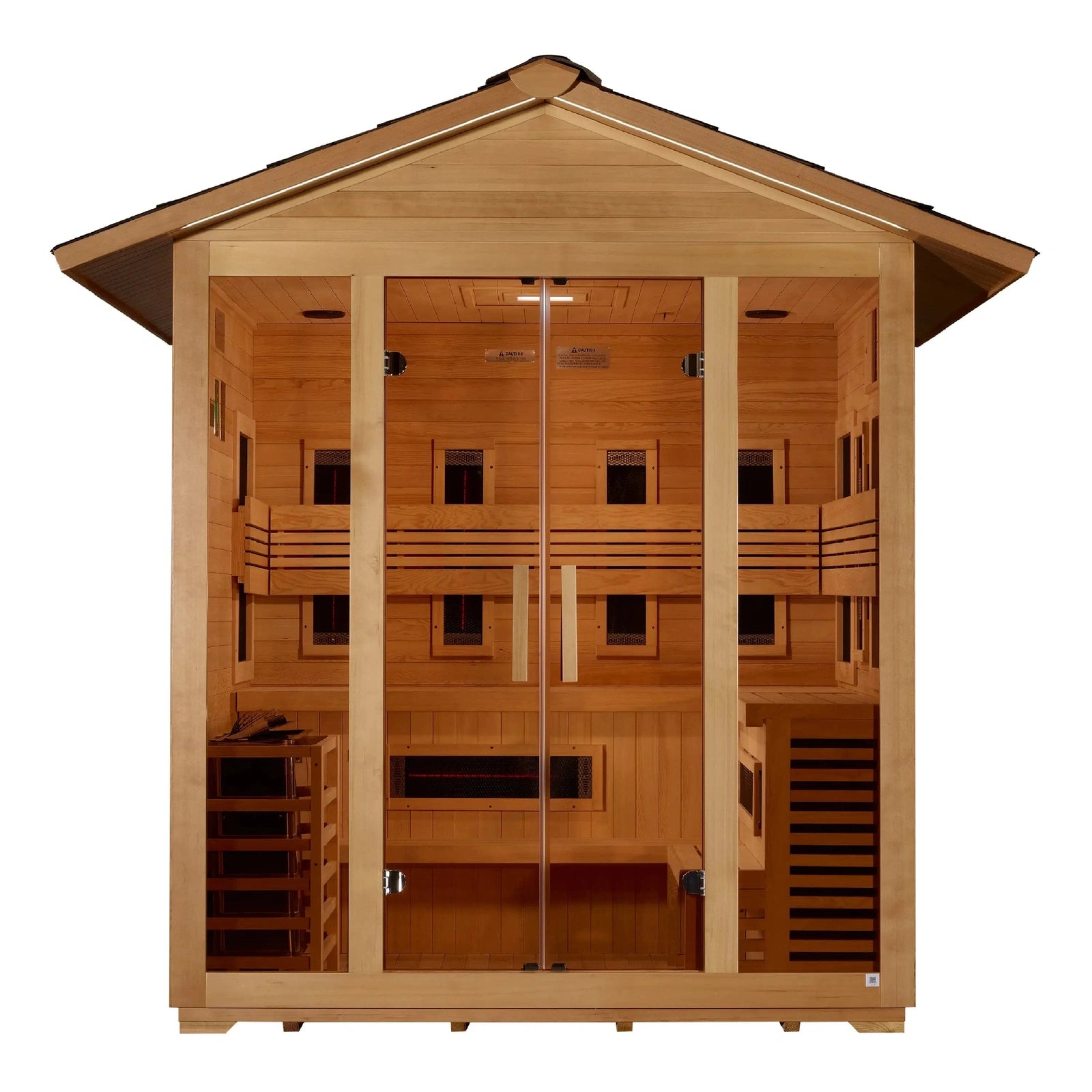 Golden Designs Gargellen 5-Person Outdoor Hybrid Sauna (PureTech™ Full Spectrum Infrared & Harvia SWS80) - Image 3