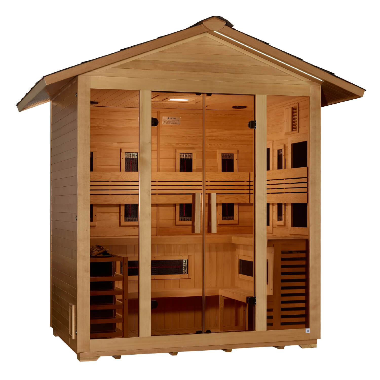 Golden Designs Gargellen 5-Person Outdoor Hybrid Sauna (PureTech™ Full Spectrum Infrared & Harvia SWS80) - Image 2