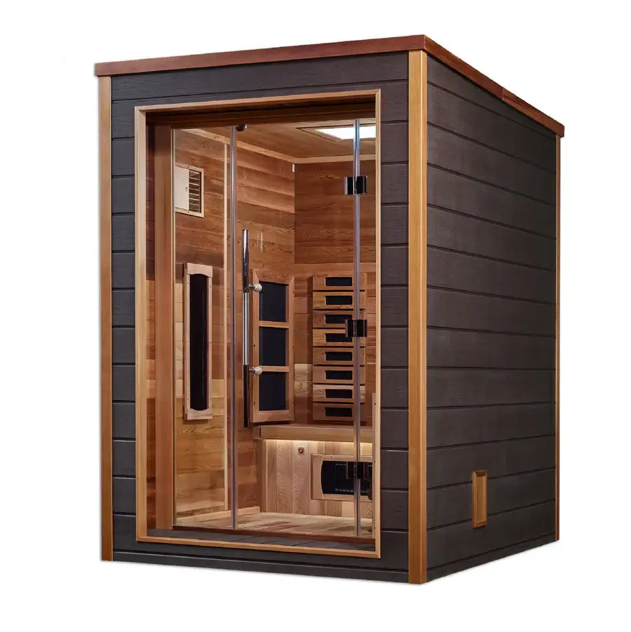 Golden Designs Nora 2-Person Outdoor Hybrid Sauna (PureTech™ Full Spectrum Infrared & Harvia SWS60) - Image 2