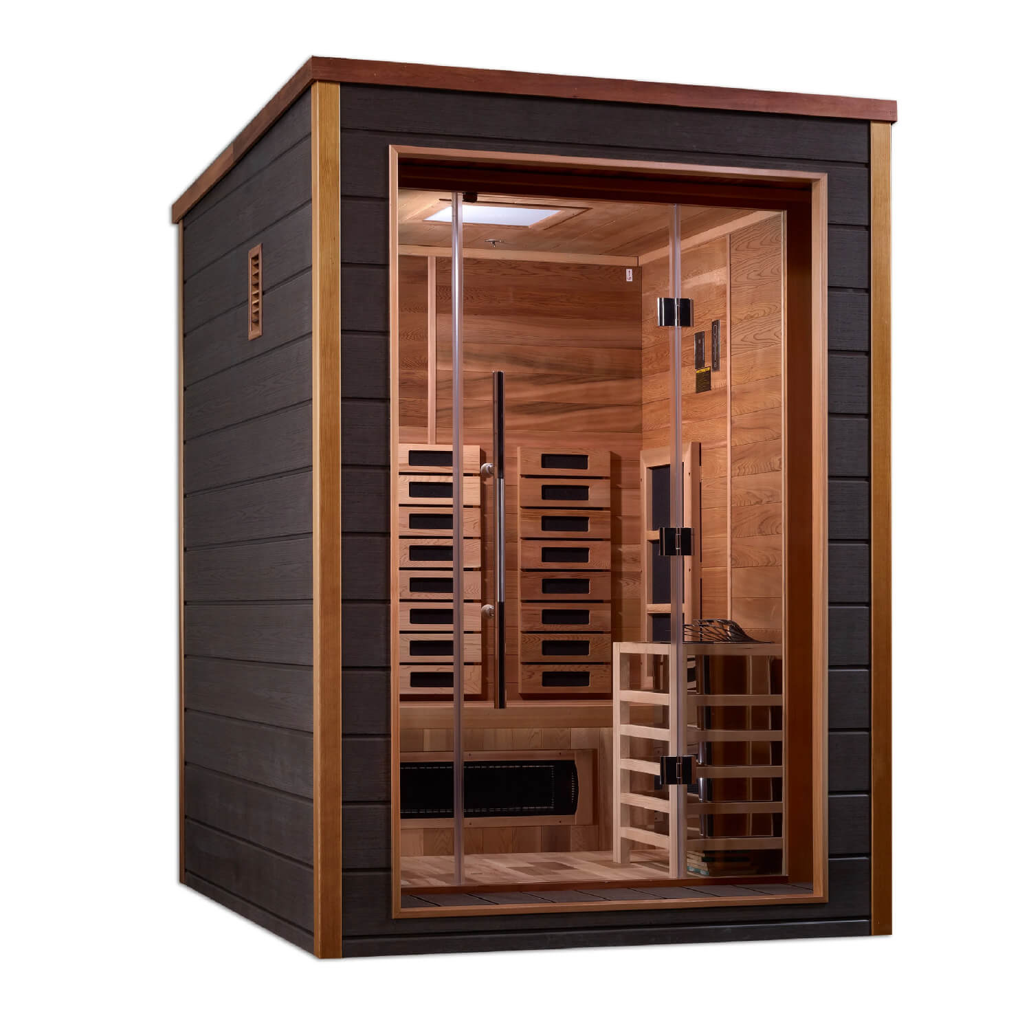 Golden Designs Nora 2-Person Outdoor Hybrid Sauna (PureTech™ Full Spectrum Infrared & Harvia SWS60) - Image 5