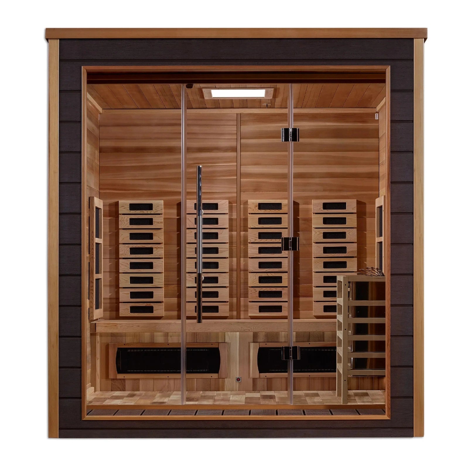 Golden Designs Visby 3-Person Outdoor Hybrid Sauna (PureTech™ Full Spectrum Infrared & Harvia SWS80) - Image 3