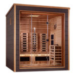 Golden Designs Visby 3-Person Outdoor Hybrid Sauna (PureTech™ Full Spectrum Infrared & Harvia SWS80)