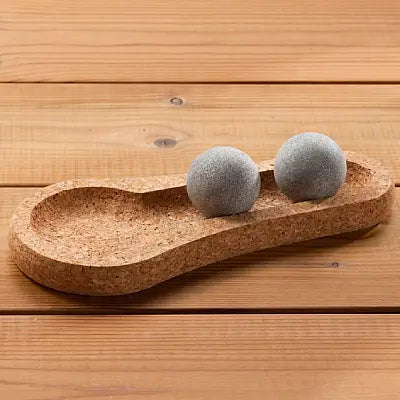 Hukka SoleJoy Sauna Massage Stones with Natural Cork Base, Spheres, 2 Pcs - Image 2