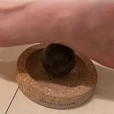 Hukka Mini SoleJoy Sauna Massage Stone with Natural Cork Base, Sphere - Image 6