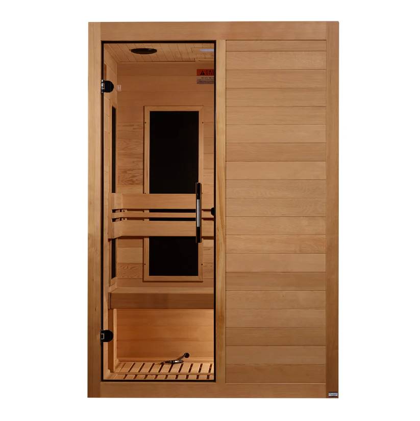 Maxxus S-Line Yoga 2-Person Low EMF FAR Infrared Sauna (Canadian Hemlock) - Natural - Image 2