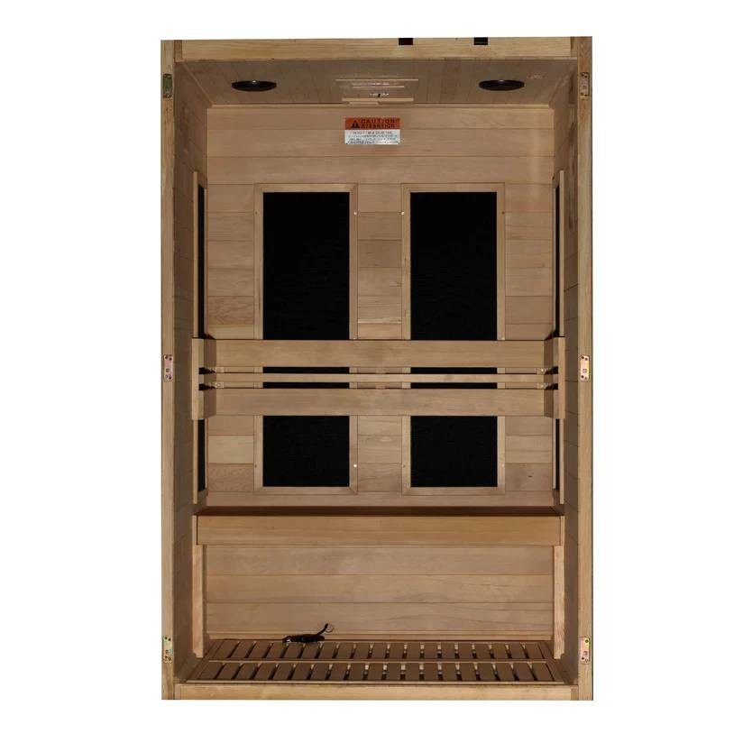 Maxxus S-Line Yoga 2-Person Low EMF FAR Infrared Sauna (Canadian Hemlock) - Natural - Image 4