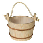 Prosaunas Spruce, Wood Sauna Bucket Lined, Rope Handle, 4-Liter