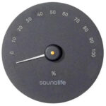 SaunaGear Round Hygrometer by SaunaLife, Black
