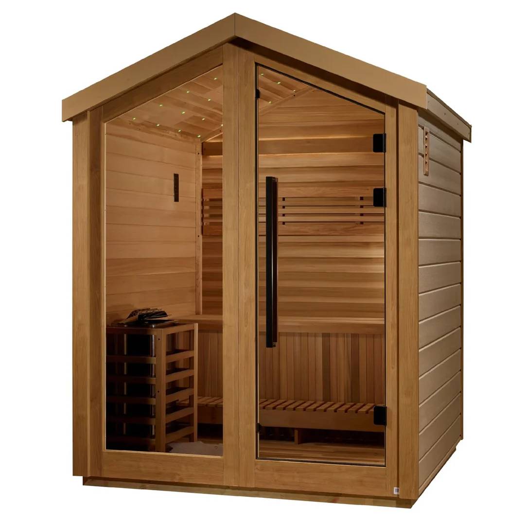 Golden Designs Savonlinna - 3 Person Outdoor Traditional Sauna - Pacific Cedar - Image 2