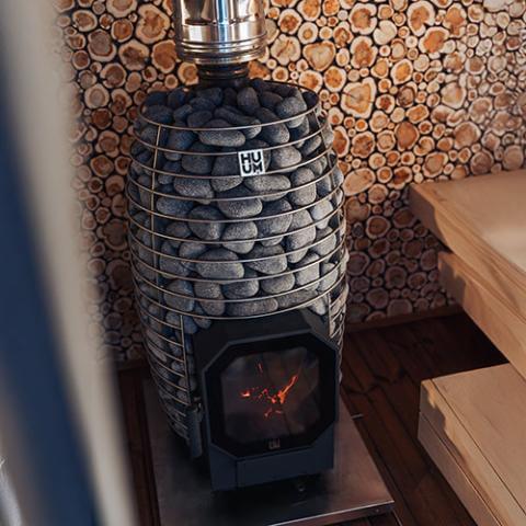 HUUM Hive Flow Mini LS Wood-Burning Sauna Stove w/ Firebox Extension 8.5 kW - Image 9