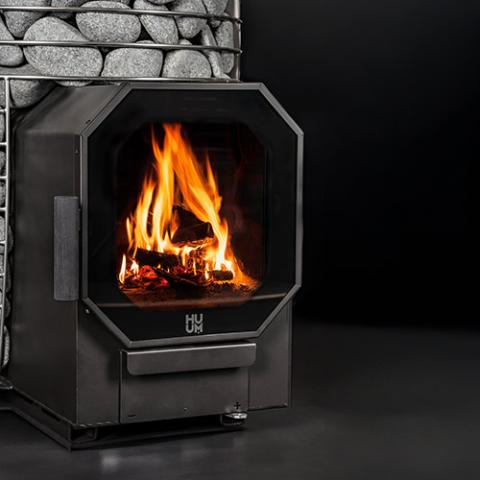 HUUM Hive Flow Mini LS Wood-Burning Sauna Stove w/ Firebox Extension 8.5 kW - Image 4