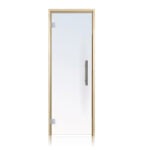 Prosaunas Aspen Framer, Prehung Clear Glass Sauna Door 24x73 (Left Silver Hinges)
