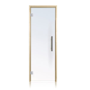 Prosaunas Aspen Framer, Prehung Clear Glass Sauna Door 24x73 (Left Silver Hinges)
