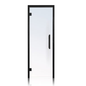 Prosaunas Black Alder, Prehung Clear Glass Sauna Door 24x81 (Left Black Hinges)