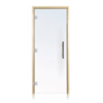 Prosaunas Aspen, Prehung Clear ADA Glass Sauna Door 36x81 (Left 3 Silver Hinges)