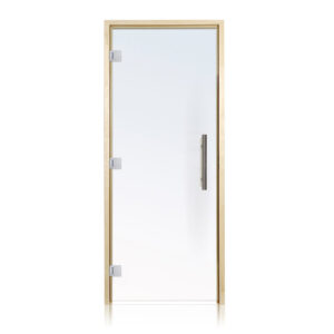 Prosaunas Aspen, Prehung Clear ADA Glass Sauna Door 36x81 (Left 3 Silver Hinges)