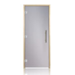 Prosaunas Aspen, Prehung Tinted Glass Sauna Door 24x81 (Left Silver 3 Hinges)