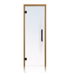 Prosaunas Thermo-Aspen, Prehung Clear Glass Sauna Door 24x81 (Left Black Hinges)