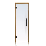 Prosaunas Thermo-Aspen Frame, Prehung Clear Glass Sauna Door 24x73 (Left Black Hinges)