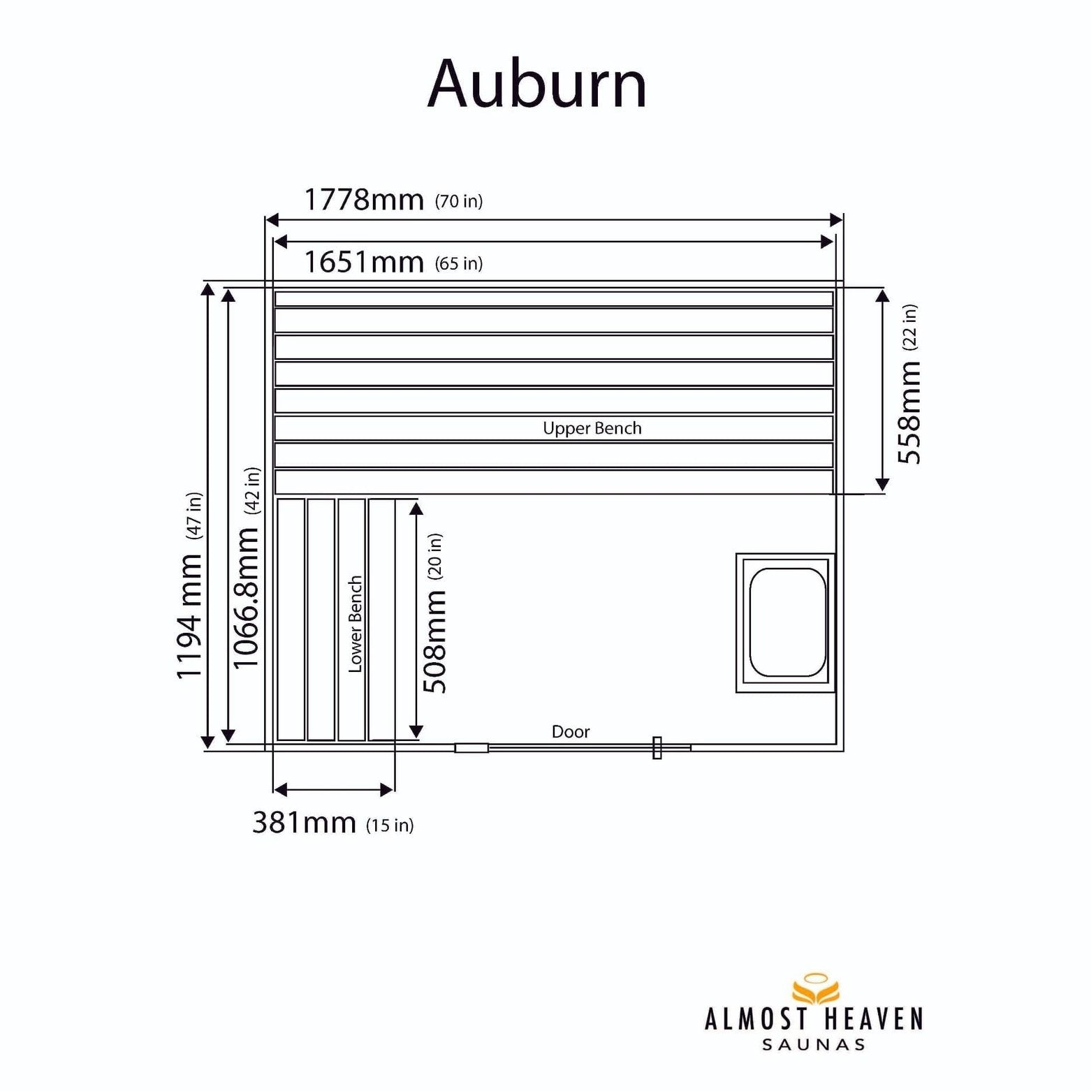 Almost Heaven Auburn 2-3 Person Indoor Sauna - Image 2