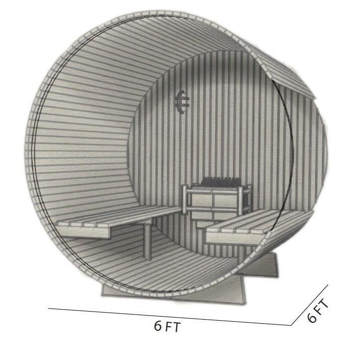 Almost Heaven Audra 2-4 Person Canopy Barrel Sauna, 6x5+1 ft. – 1 ft. Porch - Image 5