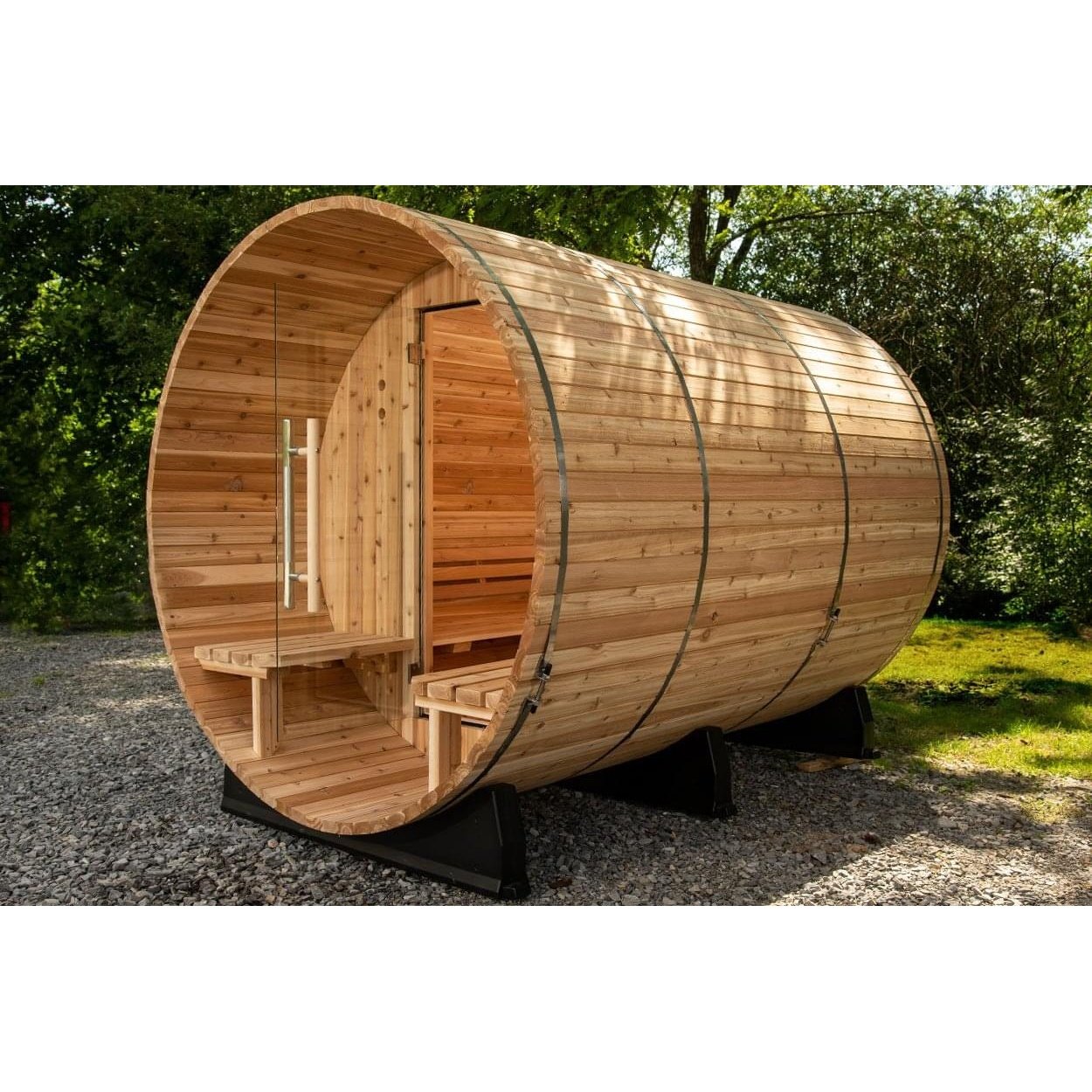 Almost Heaven Charleston 4-Person Canopy Barrel Sauna, 6x6+2 ft. – 2 ft. Porch - Image 5