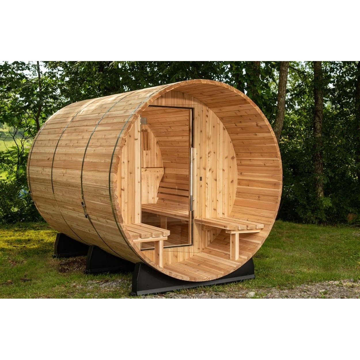 Almost Heaven Charleston 4-Person Canopy Barrel Sauna, 6x6+2 ft. – 2 ft. Porch - Image 6
