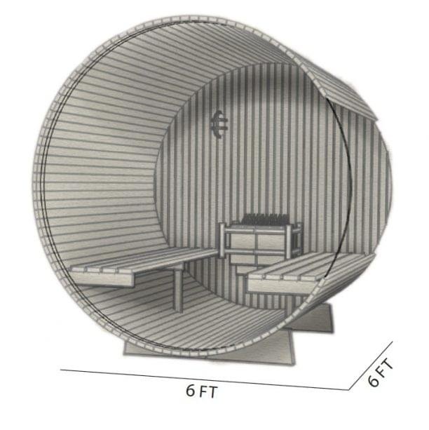Almost Heaven Pinnacle 4-Person Barrel Sauna, 6x6 ft. - Image 13