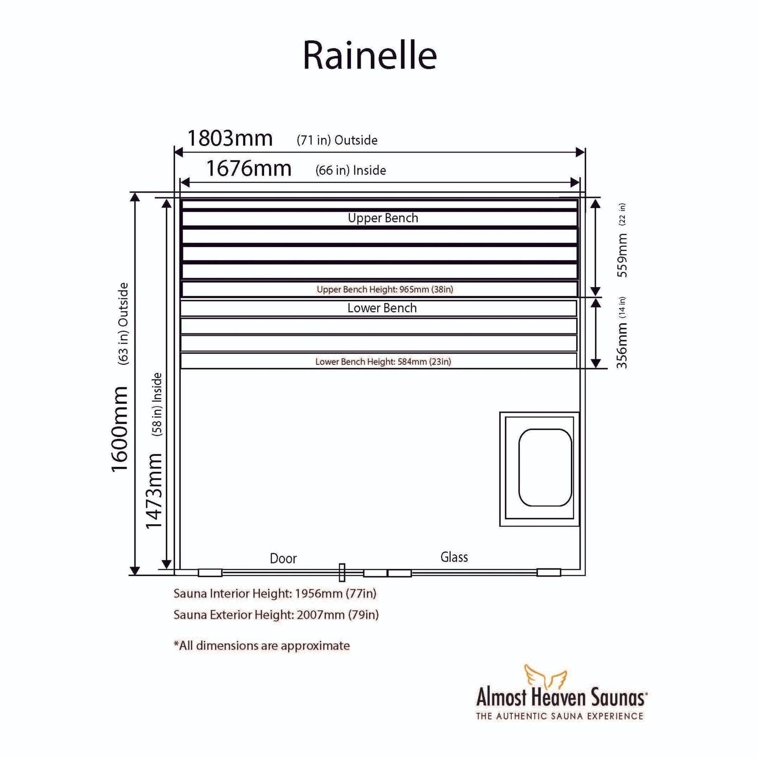 Almost Heaven Rainelle 4-Person Indoor Sauna - Image 2