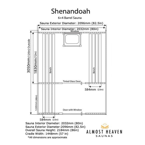 Almost Heaven Shenandoah 4-6 Person Barrel Sauna, 7x10 ft. w/ Changing Room - Image 13