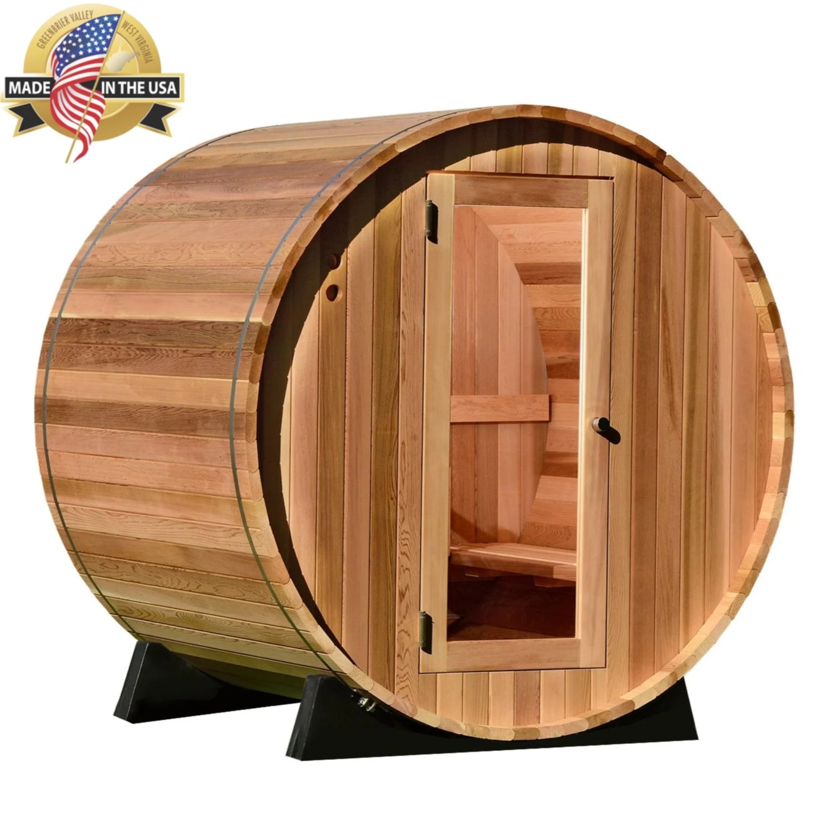 Almost Heaven Watoga 2-4 Person Classic Barrel Sauna, 6x5 ft. - Image 2