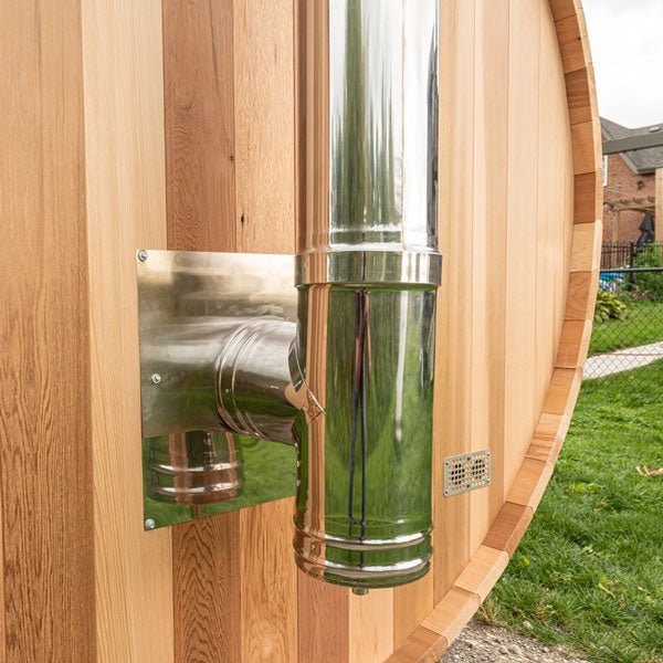 Chimney & Heat Shield Set for Out The Back Wall - Barrel Sauna - Image 3