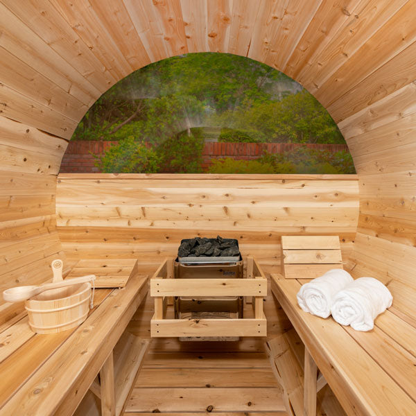 Dundalk Leisurecraft Tranquility MP 2-6 Person Barrel Sauna w/ Panoramic Windows - Image 5