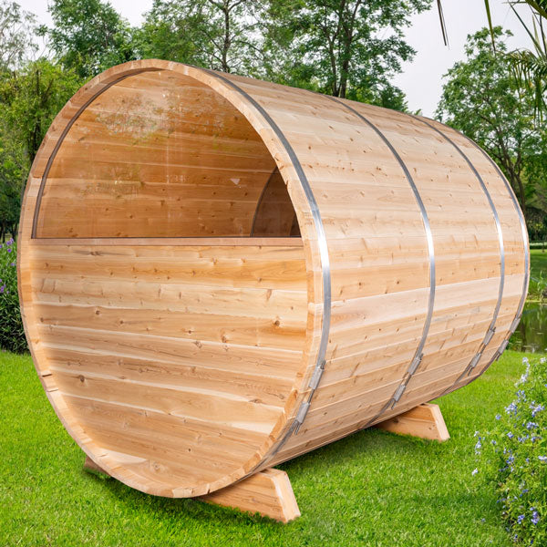 Dundalk Leisurecraft Tranquility MP 2-6 Person Barrel Sauna w/ Panoramic Windows - Image 8