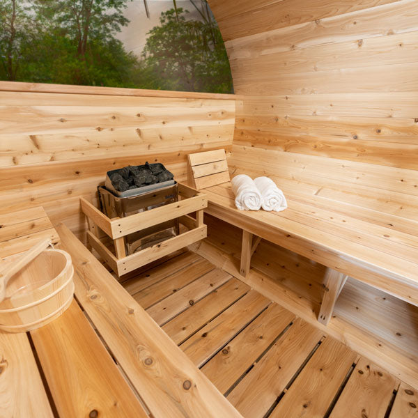 Dundalk Leisurecraft Tranquility MP 2-6 Person Barrel Sauna w/ Panoramic Windows - Image 6